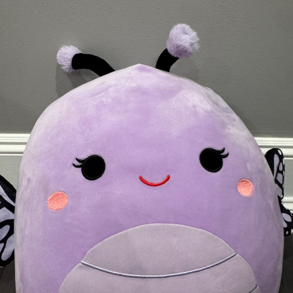 NWT Squishmallows 16in Lavender Butterfly Soft Plush Pillow Stuffed Animal Girl - Picture 3 of 7